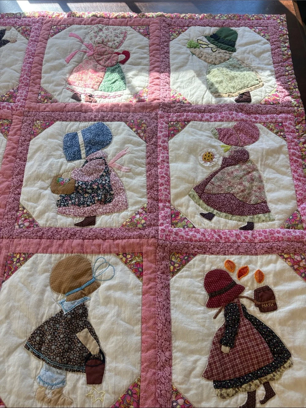 Kids Calendar Sunbonnet Girl Quilt